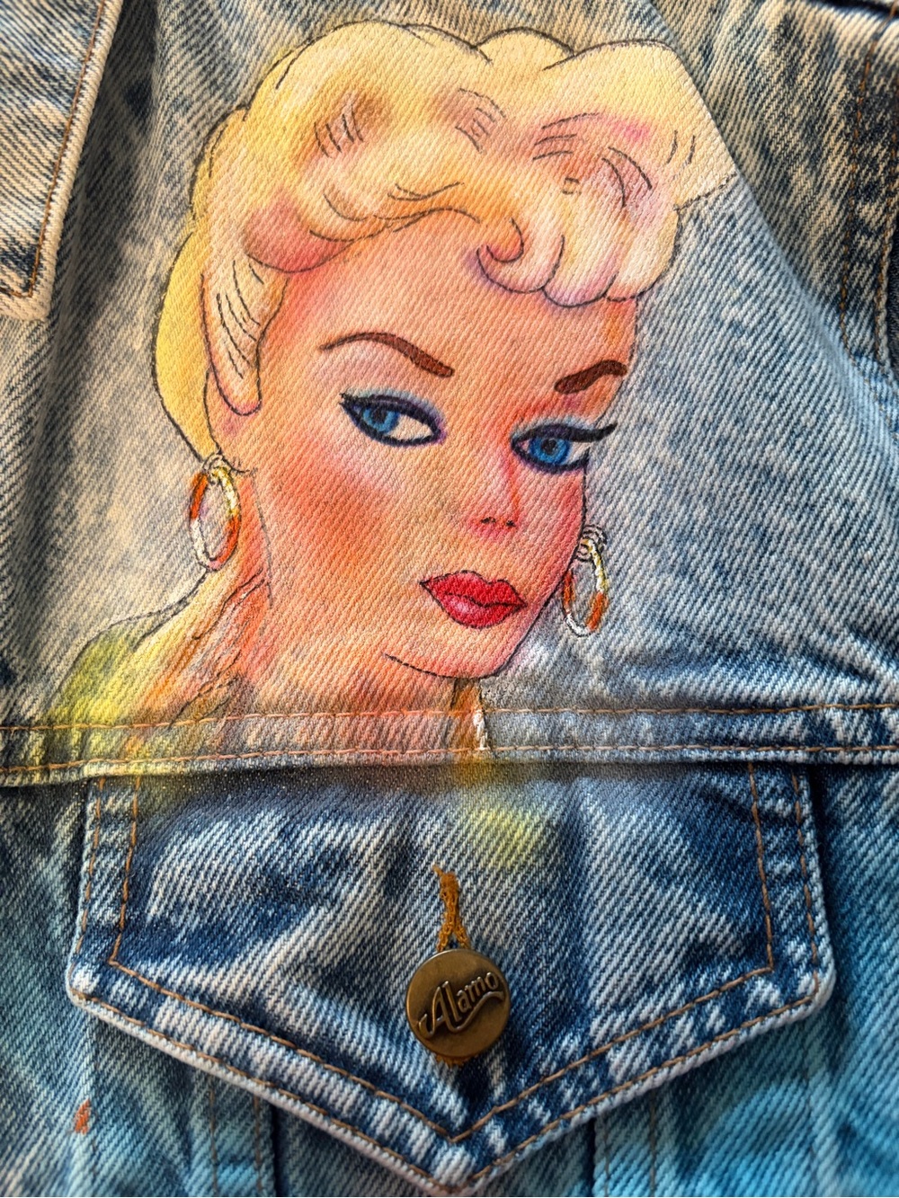 Tony Alamo 1987 Acid-Wash Denim Jacket with Hand-Painted Art - Picture 6 of 9
